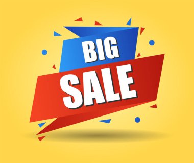 Sarı arkaplanda soyut vektör şablonu büyük satış