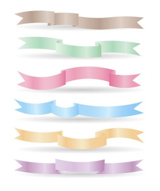 vektör set renkli şerit