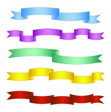 vektör set renkli şerit