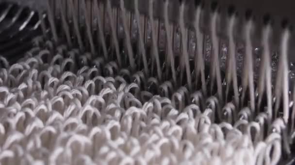 Weaving Mechanism Fabricating Synetic Mop High Quality Footage — Stock Video