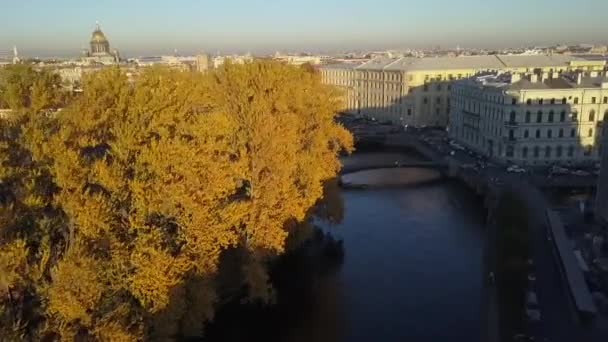 stock video Copter Peter Autumn Roofs Cinematic Flight Over the City. High quality FullHD footage