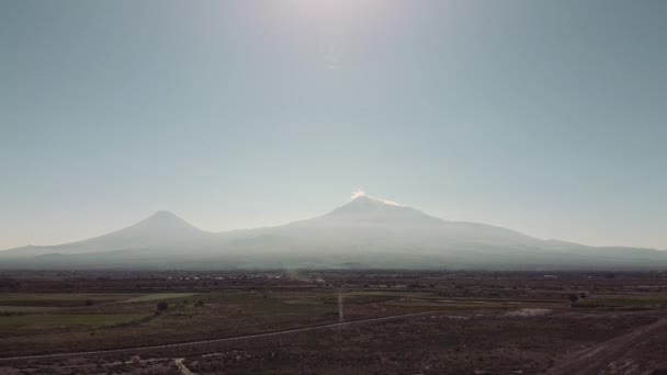 View Mount Ararat Armenia Drone Landscape High Quality Footage — Stock Video