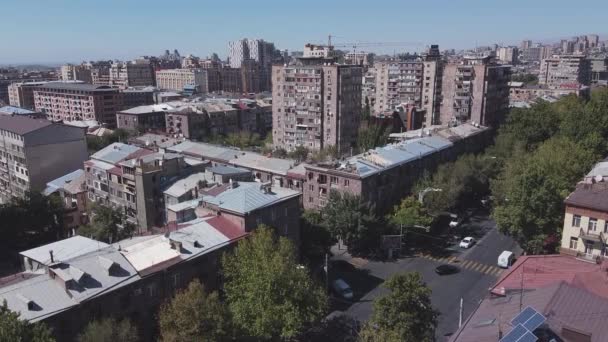 2022 Jerevan Armenien Flygfoto Över Moderna Byggnader Jerevan Drönaren Flyger — Stockvideo