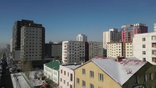 Luftaufnahme Des Zentrums Von Ulaanbaatar Hauptstadt Der Mongolei Hochwertige Panoramaaufnahmen — Stockvideo