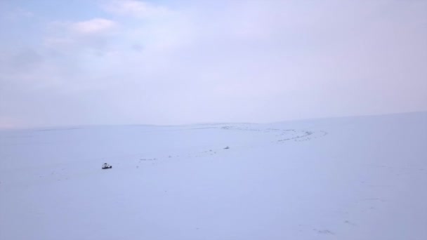 Una Imagen Indistinta Paisaje Cubierto Nieve Con Cielo Azul Que — Vídeos de Stock