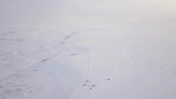 Paisaje Está Cubierto Por Una Gruesa Capa Nieve Con Muchos — Vídeos de Stock