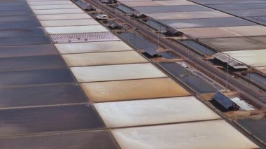 Tayland 'daki geniş tuz düzlüklerinin insansız hava aracı görüntüleri tuz toplama sürecini gösteriyor.