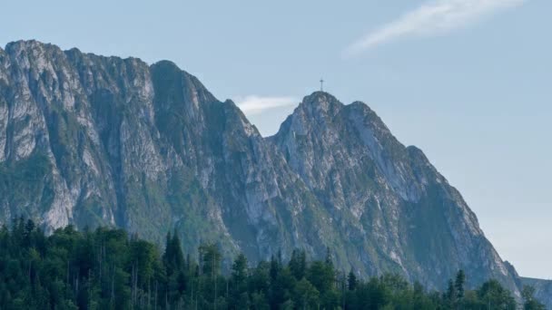 Prachtig Landschap Met Bergen Wolken Uitzicht Hoge Tatra Van Poolse — Stockvideo