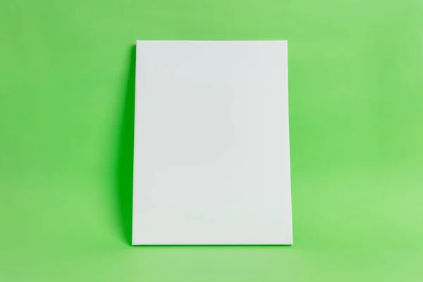 Tela Arte Branca Superfície Verde Superfície Limpa Branco Para Maquetes — Fotografia de Stock