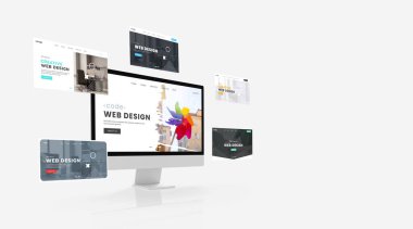 Stüdyonun yaratıcı kavramlarını gözler önüne seren web tasarımı stüdyo numune sayfaları. Reklam metninin yanında tanıtım fırsatlarını arttırmak için boş alan içerir