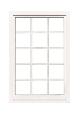 İç parmaklıkları olan büyük dikey beyaz pencere, genellikle mimari ve grafik kullanımı için izole edilmiş, eski tarz modern şehir evlerinde veya binalarda bulunur.