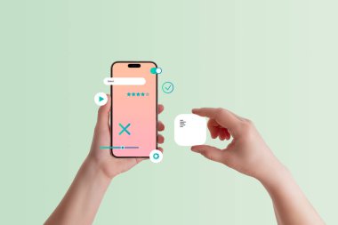 Akıllı telefonun ön görünümü, mobil uygulamaya metin kutusu ögesi eklenmesi, UI tasarımı, uygulama geliştirme ve kullanıcı deneyimi özelleştirmesi