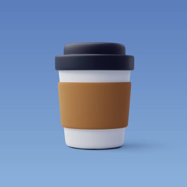 3d vektör kahve fincanı. Yemek, çay, konsept kahve..