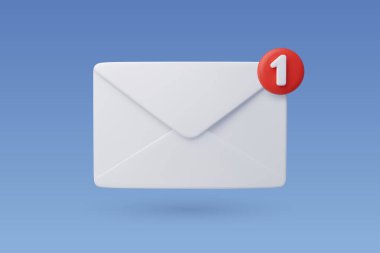 Tek masajlı 3D Elektronik Posta, Yeni Mesaj Konsepti.