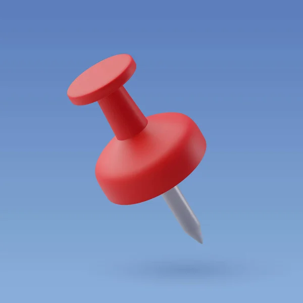 Vector Red Push Pin Rögzítő Memo Feladat Irodai — Stock Vector