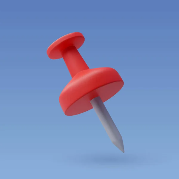 Vector Röd Push Pin Fixa Memo Uppgift För Kontor — Stock vektor