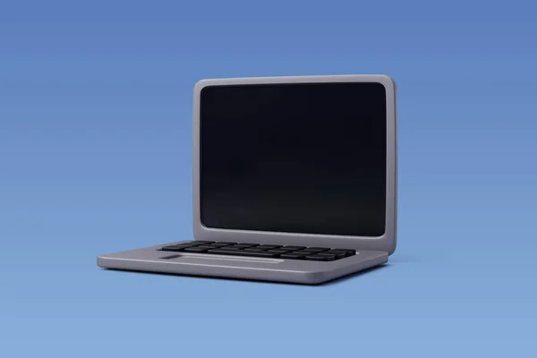 Vector Geopend Laptopscherm Met Toetsenbord Technologie Kantoor Voor Bedrijven Online — Stockvector