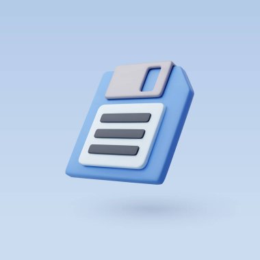 3d Vektör Disketi veya disket, Çevrimiçi veri depolama, dosyaları ve yedekleme kavramını kaydet.