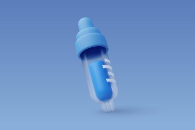 3d Vektör Bırakan Şişe, Bilimsel Teknoloji ve Kimya Kavramı.