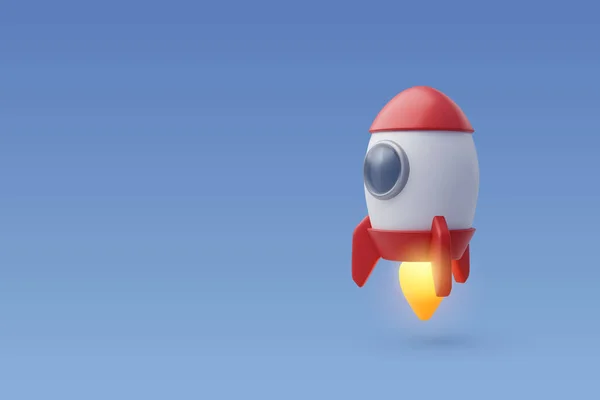 Vector Rocket Upswing Science Startup Space Business Concept — Stock Vector