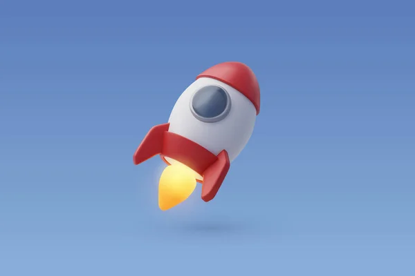 Vector Rocket Upswing Ciência Startup Espaço Conceito Negócio — Vetor de Stock