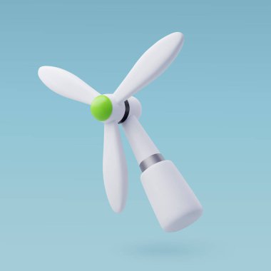 3d Vector Wind Turbine, Green Energy, Clean Energy, Environmental Alternative Energy Concept.