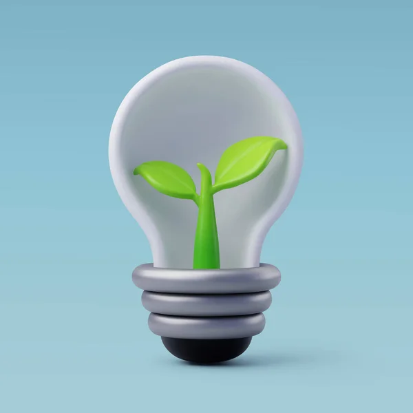 Vector Energy Saving Light Bulb Green Energy Clean Energy Environmental — Wektor stockowy