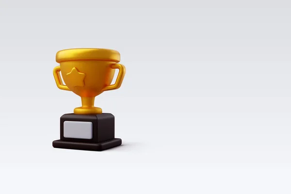 Vector Złoty Puchar Trofeum Gwiazdą Premium Quality Guarantee Label Zwycięzca — Wektor stockowy