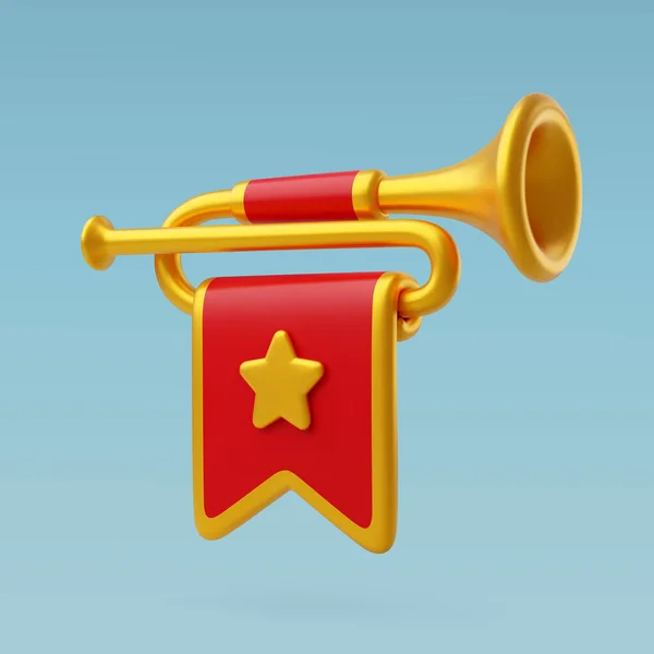 Vector Fanfare Gold Trumpet Musical Medieval Instrument Ceremony — 스톡 벡터