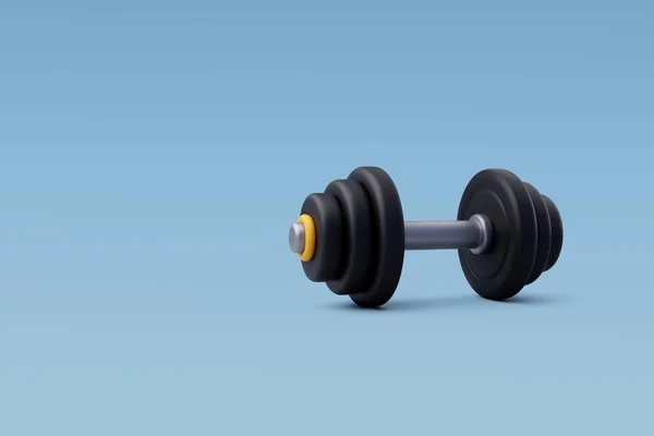 3D矢量哑铃 健身工具 体育设备 体操时间概念 — 图库矢量图片