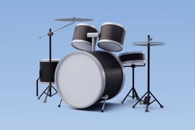 3d Vector Black Drum seti, Müzik ve Alet konsepti