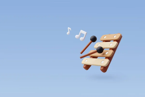 3DベクトルXylophone 楽器のコンセプト — ストックベクタ