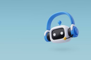 3D Vektör Robot Chatbot, Teknoloji ve İş Konsepti Yapay Zeka Desteği