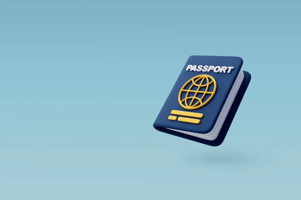 3D病媒国际护照涵盖范围 假日假期 旅行和运输概念 — 图库矢量图片