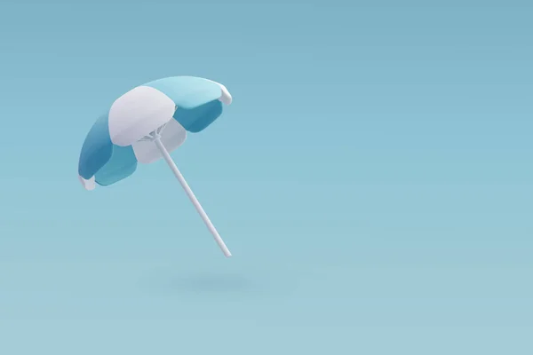 3Dベクトルビーチの傘 夏のリラックス コンセプトを旅行する時間 — ストックベクタ