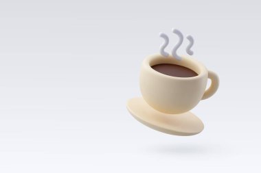 3D Vector kahve fincanı. Merhaba sonbahar konsepti..