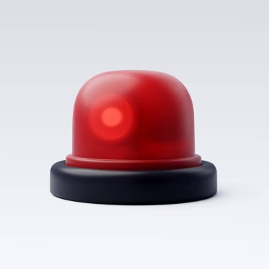 3d Vektör Polis Teşhircisi Siren arabasının ilk ışığı, Hukuk ve Adalet kavramı.