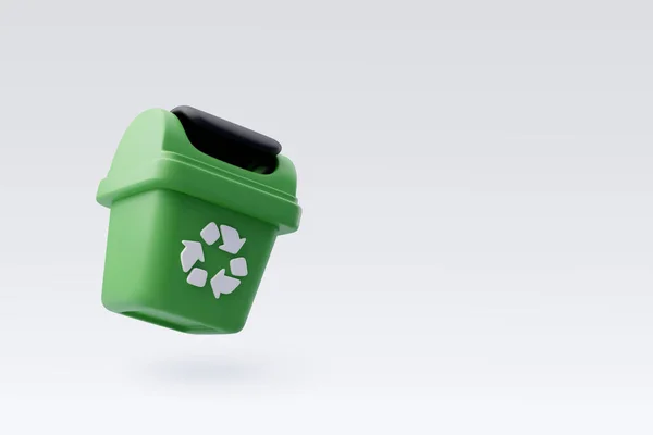 Vector Green Trash Bin Basket Recycling Icon Office Business Concept — Stockvector