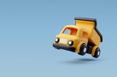 3d Vektör Çöp Kamyonu, Çocuk oyuncağı, Reklam Oyuncağı Konsepti. 