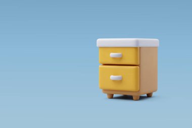 3d Vektör Deposu, beyaz kapılı ahşap dolap, ev ve mobilya konsepti.