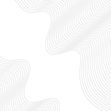 Soyut siyah ve beyaz topoğrafya dağ çizgilerini belirler. Topografi haritası sanat eğrisi çizimi. vektör illüstrasyonu.