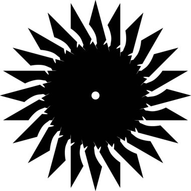 Mandala. Beyaz arka plan dekoratif elementinde siyah. Dairesel geometrik soyut çizgi sanatı