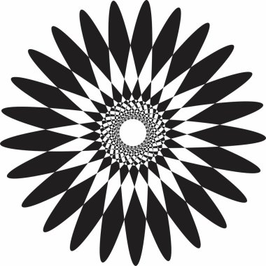 Mandala. Beyaz arka plan dekoratif elementinde siyah. Dairesel geometrik soyut çizgi sanatı