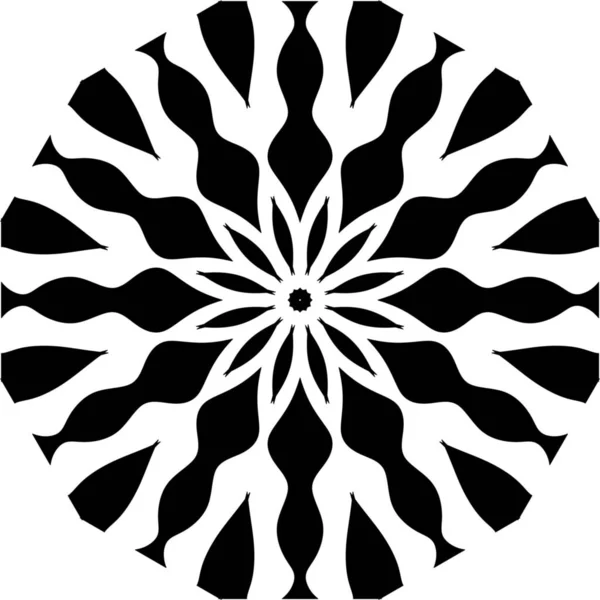 Mandala Preto Sobre Fundo Branco Elemento Decorativo Arte Linha Abstrata — Fotografia de Stock