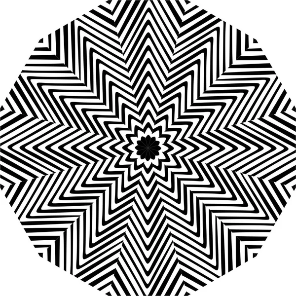 Mandala Černá Bílém Pozadí Dekorativní Prvek Kruhová Geometrická Abstraktní Čára — Stock fotografie