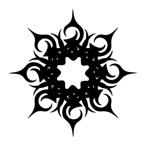 Mandala Noir Sur Fond Blanc Élément Décoratif Art Linéaire Abstrait — Photo