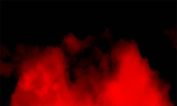 Brouillard Fumée Rouge Abstrait Sur Fond Noir Texture Isolée — Photo