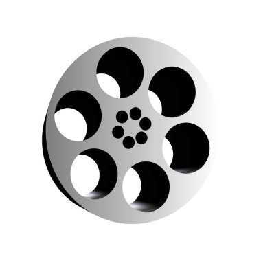 beyaz arkaplanda video makarası.