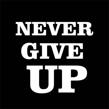 Beyaz arkaplan üzerindeki metinden asla vazgeçme.