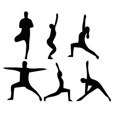 beyaz arkaplanda yoga seti.